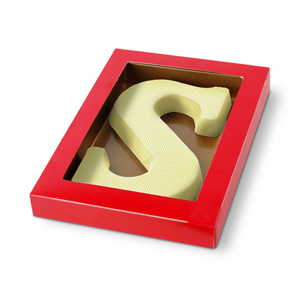 Chocoladeletter als give-away voor sinterklaas