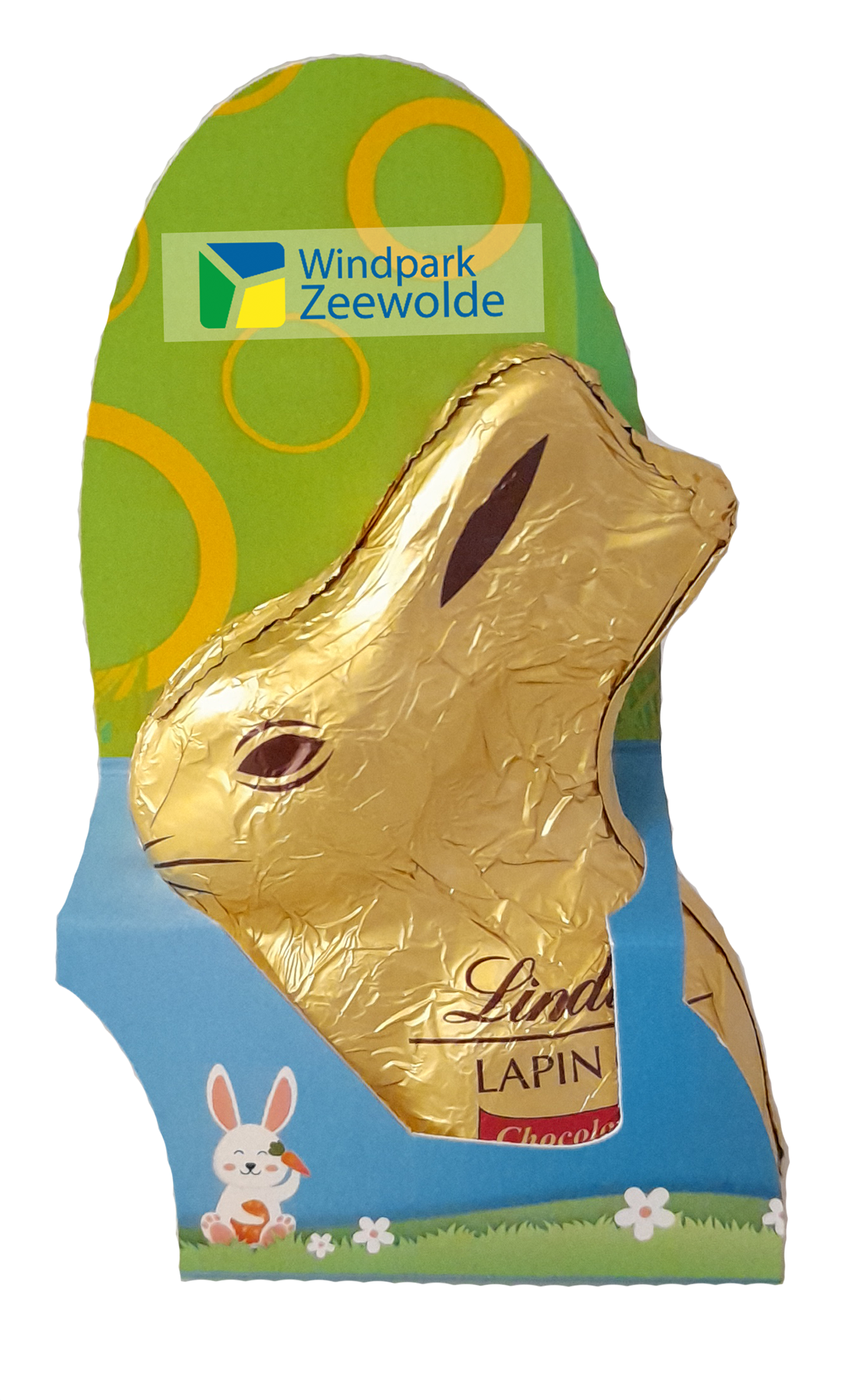 Lindt medium Paashaasje in Paasei sleeve