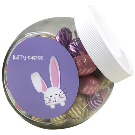 Medium glazen bokaal met paaseitjes